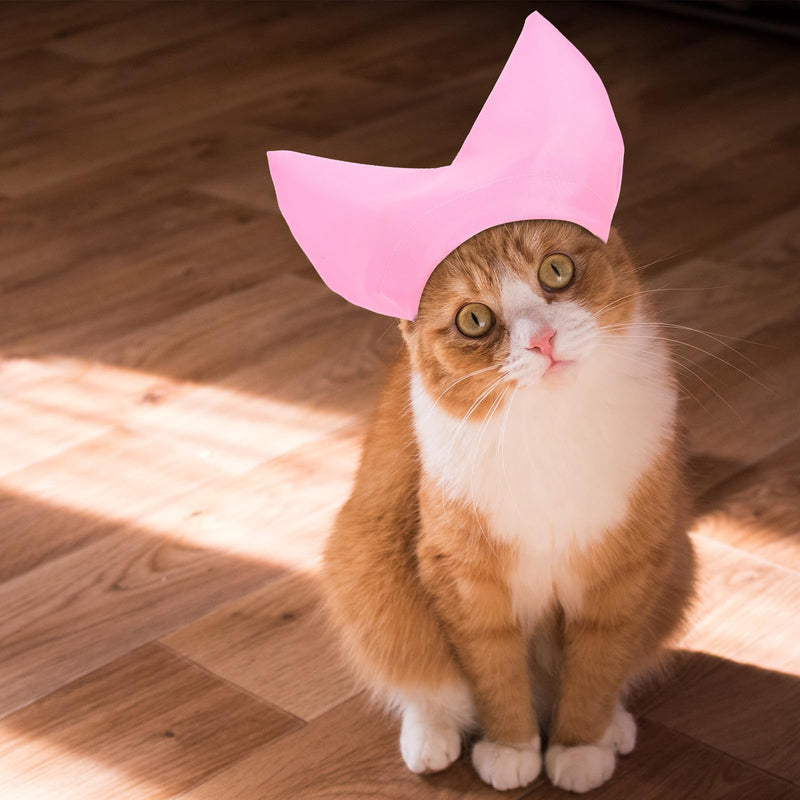 OUNONA Cat Shower Cap with Ear Protection and Adjustable Fit Suitable for Cat Grooming and Bathing Polyester Fabric in Pink for Sensitive Cat Ears