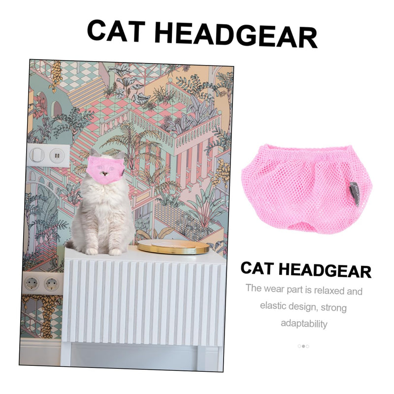 Breathable polyester cat muzzle. Secure protection against licking and biting for cats and kittens. User-friendly for bathroom and pet shop.