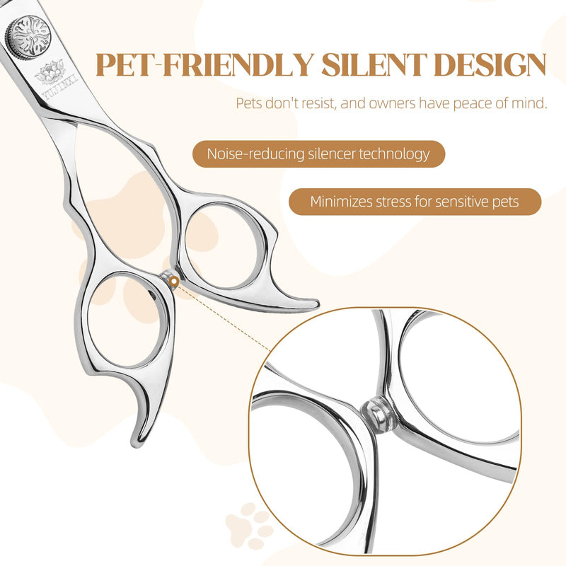 Curved Chunkers Shears Dog Grooming Professional 7.5 in Chunkers Scissors for Dogs Japan VG10 Stainless Steel Pet Grooming Thinning Scissors for Cut for Dogs and Cats. Curved Chunkers - PawsPlanet Australia