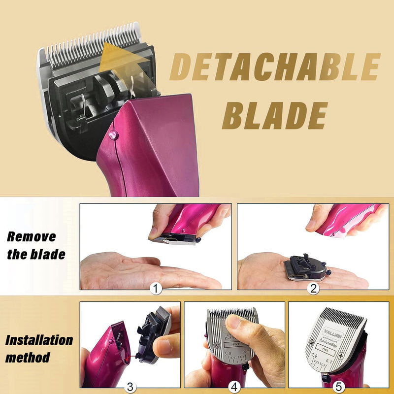 3 Pack Detachable Adjustable Pet Dog Grooming Clipper 5-in-1 Blade Compatible with WAHL Professional Animal Blade Arco, Bravura, Chromado, Creativa, Figura, and Motion Pet, Dog, and Horse Clippers 3 Pack - PawsPlanet Australia