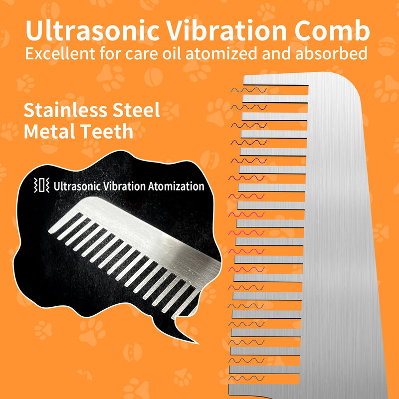 Ultrasonic Fur Care Comb for Pet, Vibration Atomization Conditioning Oil Comb for Dogs and Cats Shining Smoothing Hair - PawsPlanet Australia