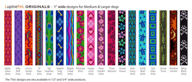 Lupine Dog Leash 4-Foot by 1" Wide PetuniasÊ 1" wide by 4-feet long - PawsPlanet Australia