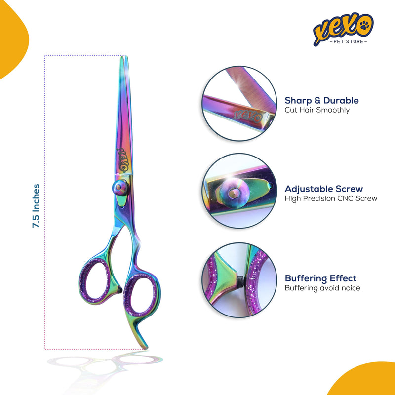 Straight Dog Scissors - Essential Scissors for Pet Grooming - 7.5" Right Handed Sharp Stainless Steel Shear Straight Scissor - 7.5'' - PawsPlanet Australia