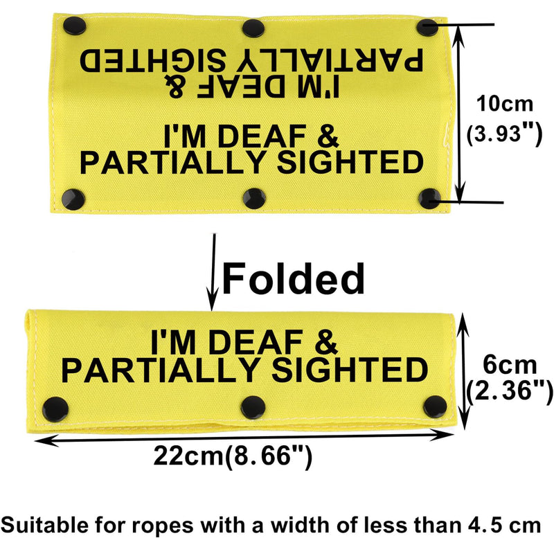 Visual Impairment and Hearing Loss Dog Leash Sleeve I'm Deaf & Partially Sighted Dog Leash Wrap Sleeve Pet Birthday Gift (I'm Deaf & Partially Sighted-YE Sleeve) I'm Deaf & Partially Sighted-YE Sleeve - PawsPlanet Australia