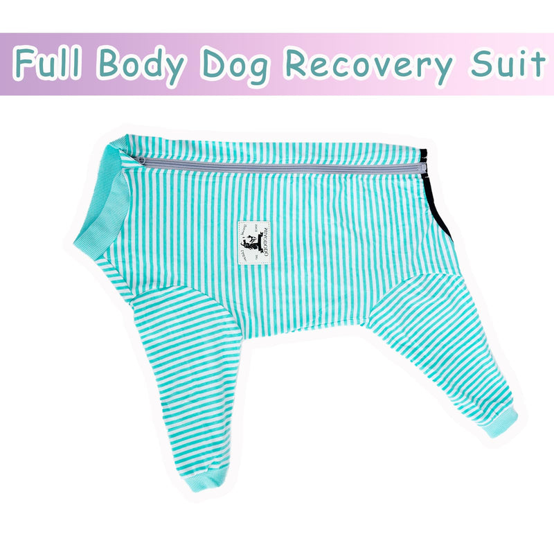 Dog Bodysuit Post Surgery Dog Onesie with Zipper Full Body Dog Pajamas Large Medium Dog Shedding Suit Surgical Suit for Dogs Female/Male Dog Surgery Suit Recovery Suit after Surgery Spay Suit 2XL Turquoise - PawsPlanet Australia