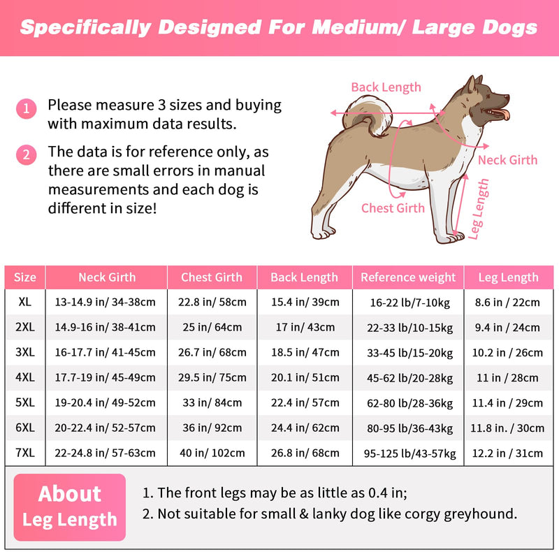 FHTONGE Dog Surgery Recovery Suit, 2 Pcs Dog Onesie Surgical Suit for After Neuter Spay Abdominal Wounds Protector, Snugly Long Anti-Licking Sleeve Dog Pajamas for Shedding Skin Disease Medical 5XL 5XL (Pack of 2) - PawsPlanet Australia