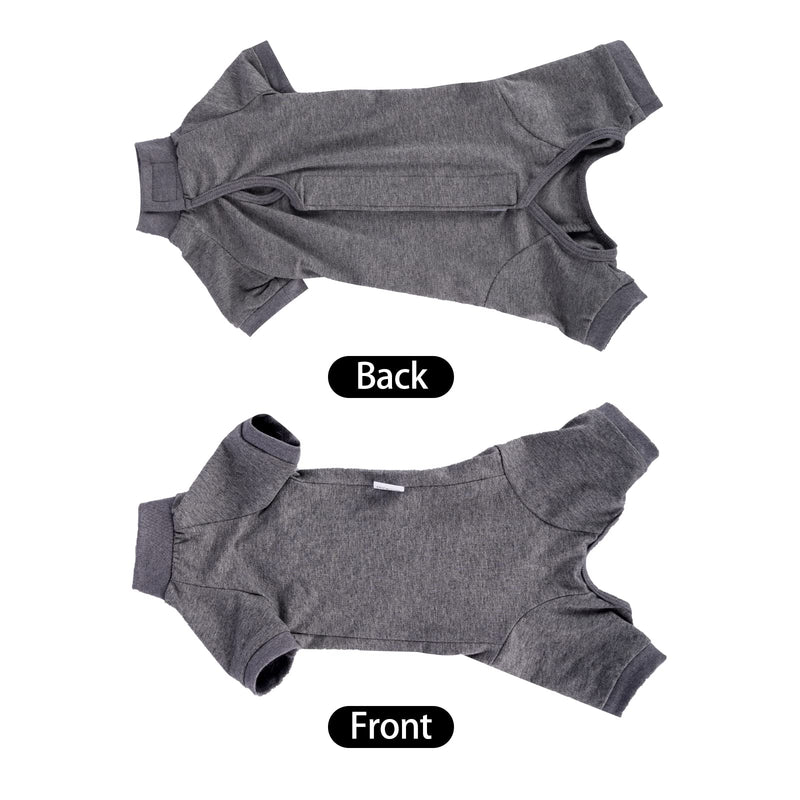 LIANZIMAU Cat Recovery Suit for Male Female Cat Surgery Vest Long Sleeve Cat Bodysuit Onesies Prevent Shedding Pet Clothing E-Collar Alternative L New Grey