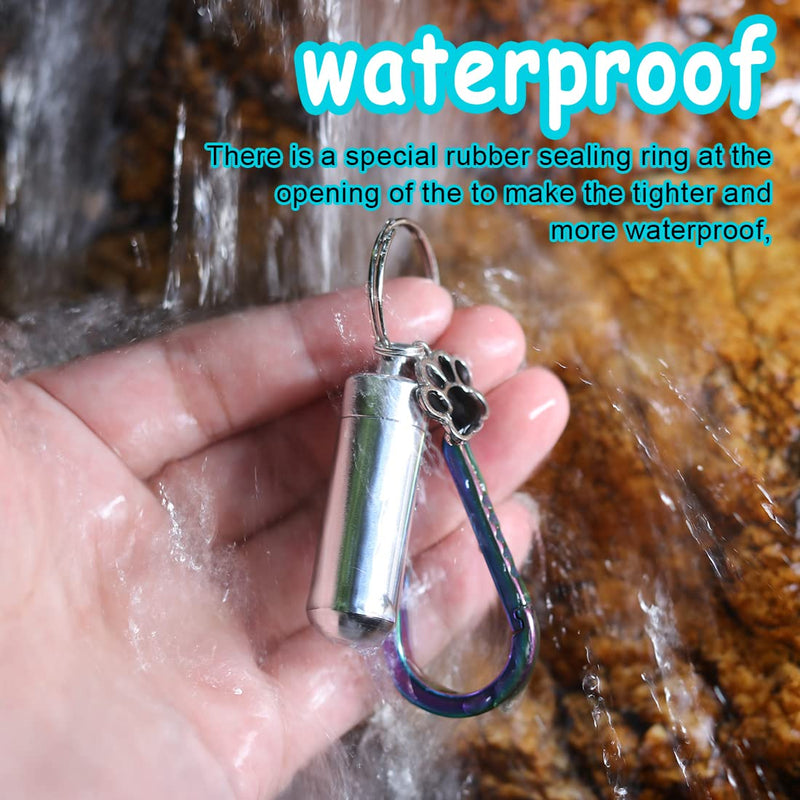 Waterproof Cremation Pet Urns Keychain for Dogs Ashes, Cylinder Cat Dog Urn for Pet Ashes Cremation Keepsake Memorial Ashes Jewelry Pend Cylinder silver 2 pcs - PawsPlanet Australia