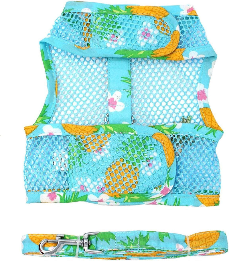 Cool Mesh Dog Harness - Dog Vest for Pets, Simple Step in and Go Design, Harness for Dogs with Leash, Pineapple Luau, Small by Doggie Design - PawsPlanet Australia