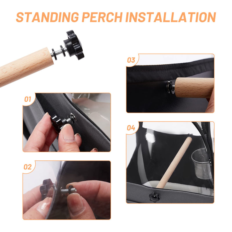 A4Pet Bird Carrier for Travel - Small Bird Travel Cage, Bird Bag with Stand, Tray and Feeding Cup, Portable and Lightweight for Small Animal Carrier - PawsPlanet Australia