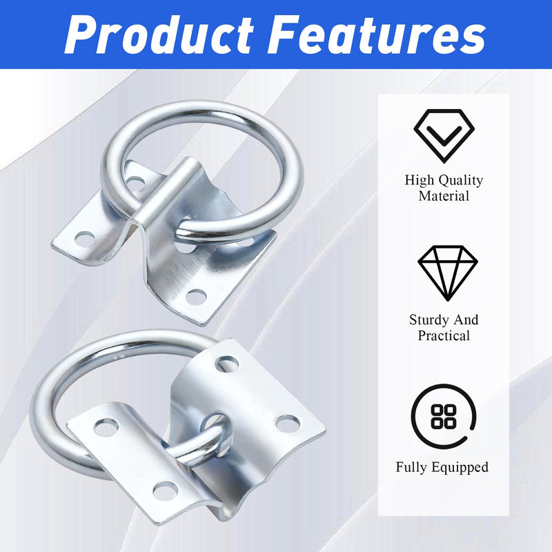 10 Pcs Cross Tie Ring for Horse, Horse Trailer Tie Ring with 10 Spring Snap Hook and 40 Screws, Horse Tie Down Ring Barn Supplies for for Horse Stall,Trailer, Barn, Racetrack, Horse Pasture - PawsPlanet Australia