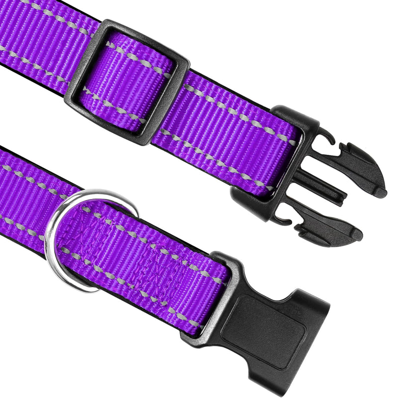 Joytale 6FT×1'' Dog Leash and Dog Collar (18-28"), Reflective Soft Neoprene Padded Pet Collars and Leashes for Extra Large Dog, Purple - PawsPlanet Australia