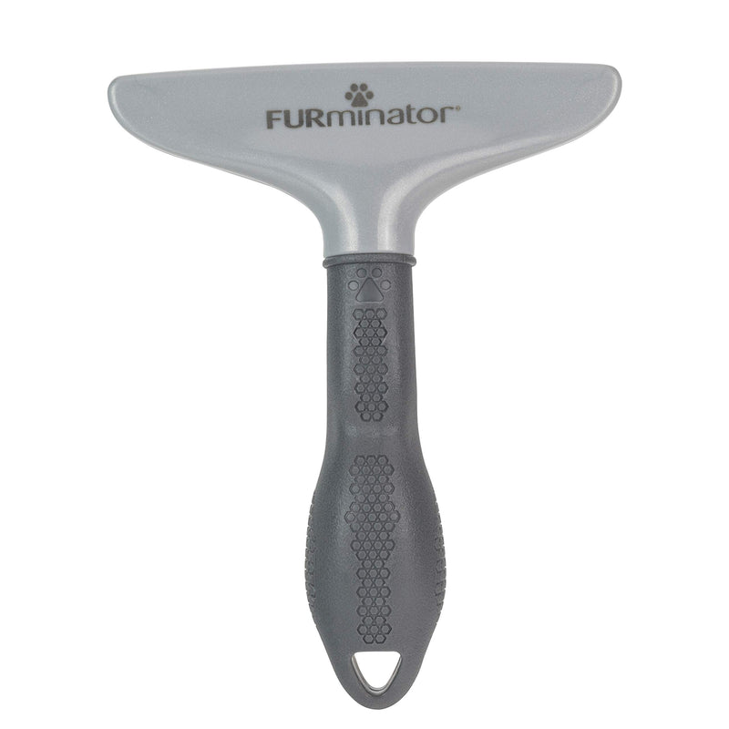 FURminator Dog/Cat Grooming Rake, Grooming Tool, Removes Loose Hair and Tangles, Gray updated model