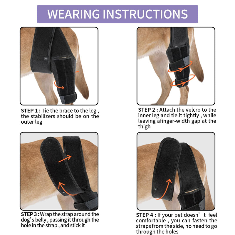 Dog Knee Brace, Acl Knee Brace for Dogs Hind Leg with Cruciate Ligament Injury,Joint Pain and Muscle Sore,Adjustable Dog Rear Leg Brace Support for Patella Dislocation,Pet Knee Brace (Medium) Medium - PawsPlanet Australia