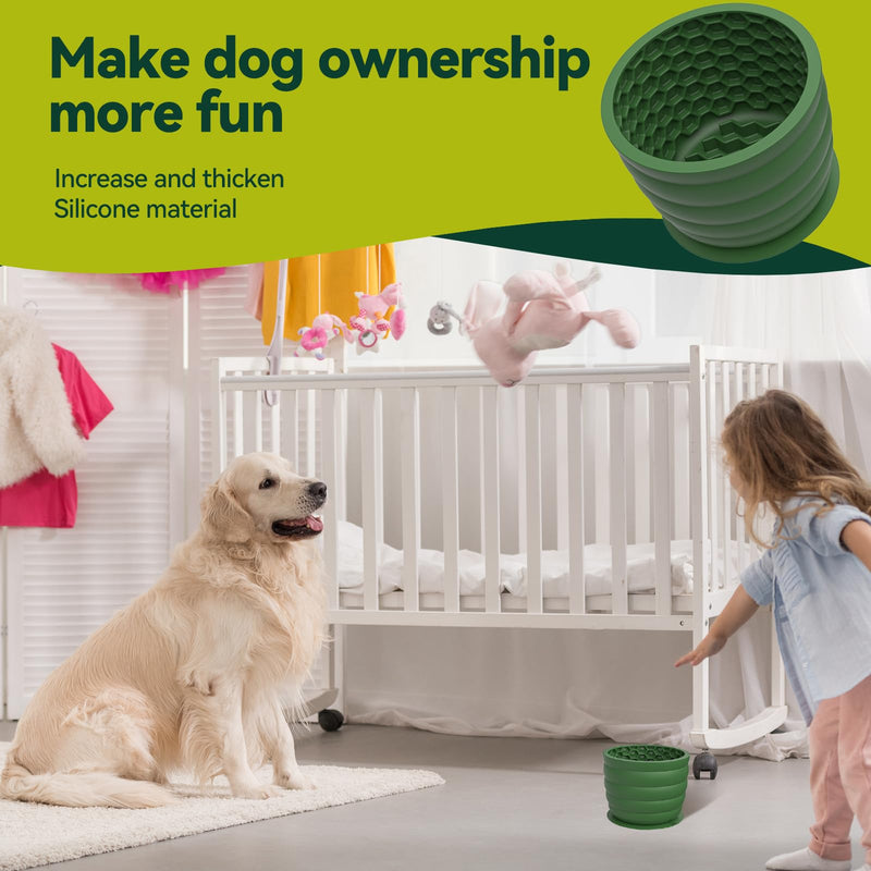 Dog Slow Feeder Lick Bowl with Suction Cup - Honeycomb Dog Lick Mat for Anxiety Relief - Non-Slip Cylindrical Pet Licking Bowl for Grooming, Training - BPA Free Silicone for Small to Large Dogs - PawsPlanet Australia