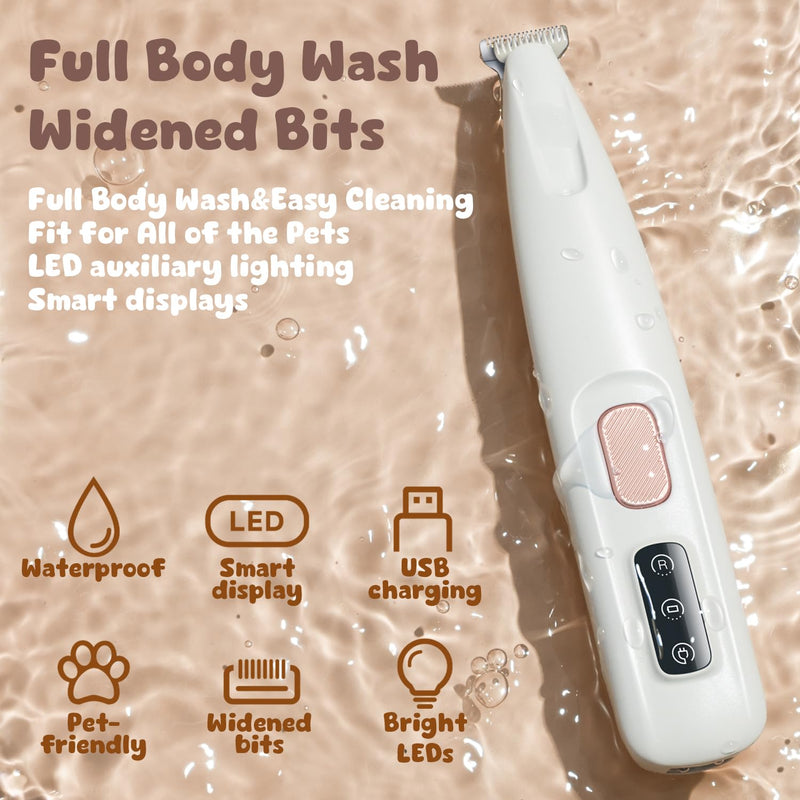 Dog Paw Trimmer,Pet Micro Precision Trimmer for Paws,Cordless Dog Clipper with Led Light,Paw Trimmer for Dogs Cats,USB Rechargeable Low Noise Dog Grooming for Paws,Face,Ears,Eyes,Hair - PawsPlanet Australia