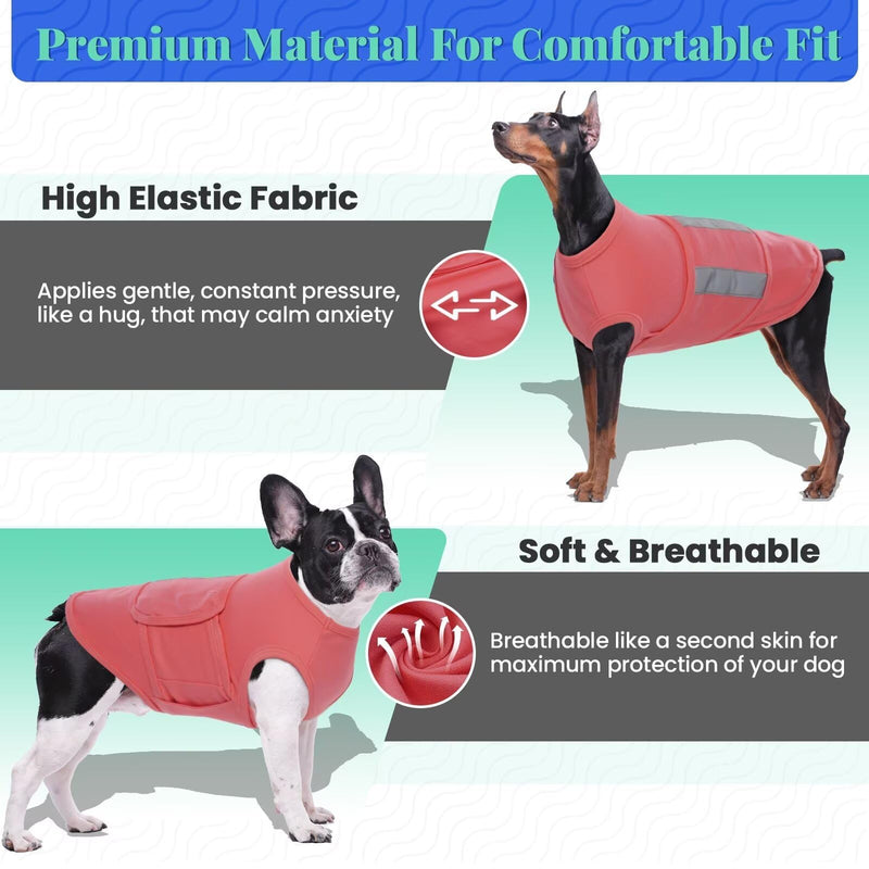 MIGOHI Dog Anxiety Vest,Soft Dog Anxiety Relief Coat,Calming Vest Wrap for Thunderstorm,Fireworks,Travel and Separation,Anxiety Relief for Dogs,Dog Firework Anxiety Relief for Small Dogs,S,ShellPink ShellPink - PawsPlanet Australia