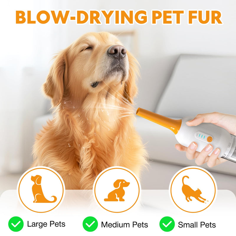 Cat Dog Grooming Vacuum Kit with Brush, Low-Noise Pet Hair Shedding Trimming Grooming for Indoor Cats Dogs, 4 in 1 Pet Vacuuming Groomer for Long or Short Haired Kitten Accessories(White) - PawsPlanet Australia