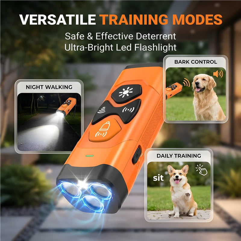 Dog Barking Deterrent Devices with Instant Bark Button - 23ft Range Ultrasonic Anti Barking Device for Dogs - Safe & Humane Rechargeable Behavior Training Tool for Indoor Outdoor Use