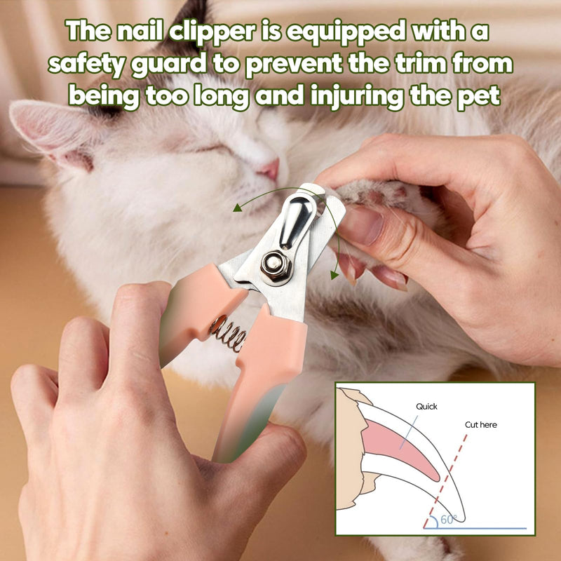 Self-Cleaning Cat Brush for Shedding with Cat Nail Clippers 2-Piece Set,Cat Brushes for Indoor Cats and Cat Nail Trimmer with Safety Guard Protective,Pet Hair Removal Tool for Cats and Dogs - PawsPlanet Australia