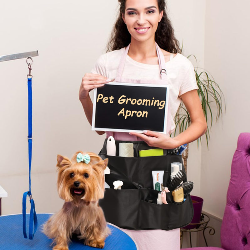 Rsobl Pet Groomer Pocket Apron Waterproof Pet Grooming Apron Work Aprons Clothes for Beauticians Pet Grooming Kit for Cats and Small Dogs - PawsPlanet Australia