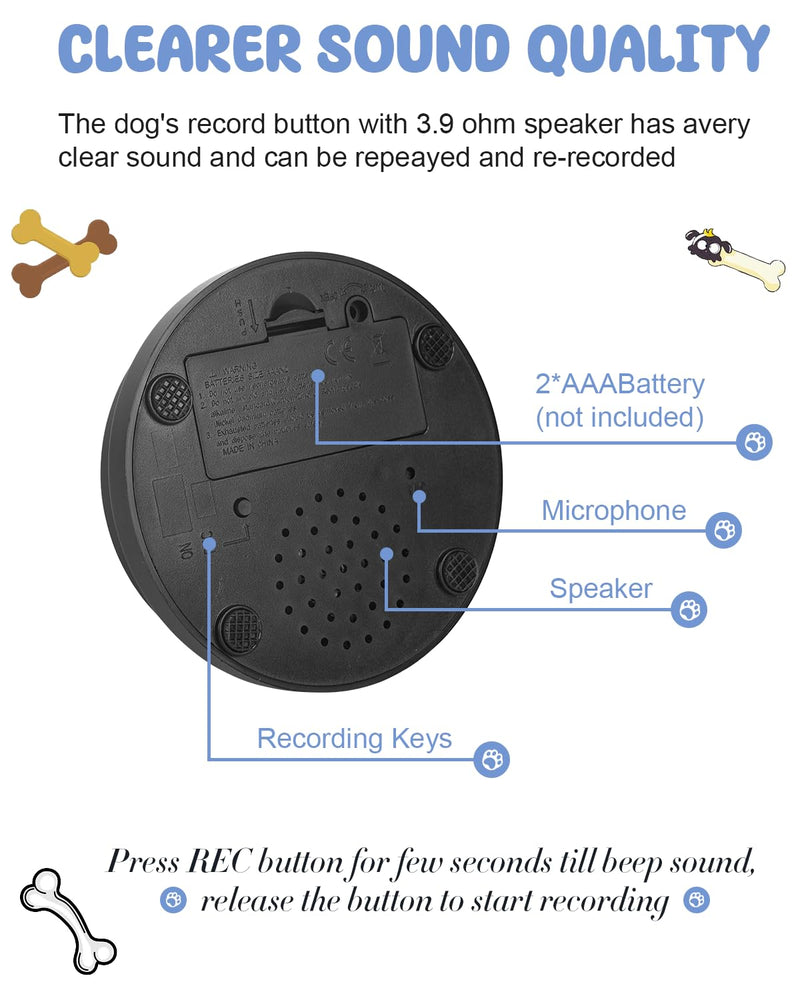 Dog Buttons for Communication, 6 Pcs Dog Talking Button Set, 30s Voice Recordable Pet Training Buzzer, Speaking Buttons for Cats & Dogs with Waterproof Dog Activity Mat and 24 Scene Stickers 6 Pack - PawsPlanet Australia