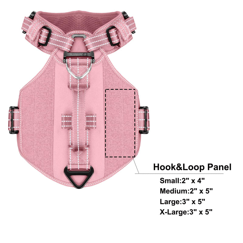 ICEFANG GN8 Tactical Dog Harness for Medium Sized Dogs,Full Metal Buckles,Reflective in Training Walking K9 Dog Vest,No-Pull Front Leash Clip,Adjustable Pet Harness (Pink, M (Pack of 1)) Medium (Pack of 1) Pink - PawsPlanet Australia