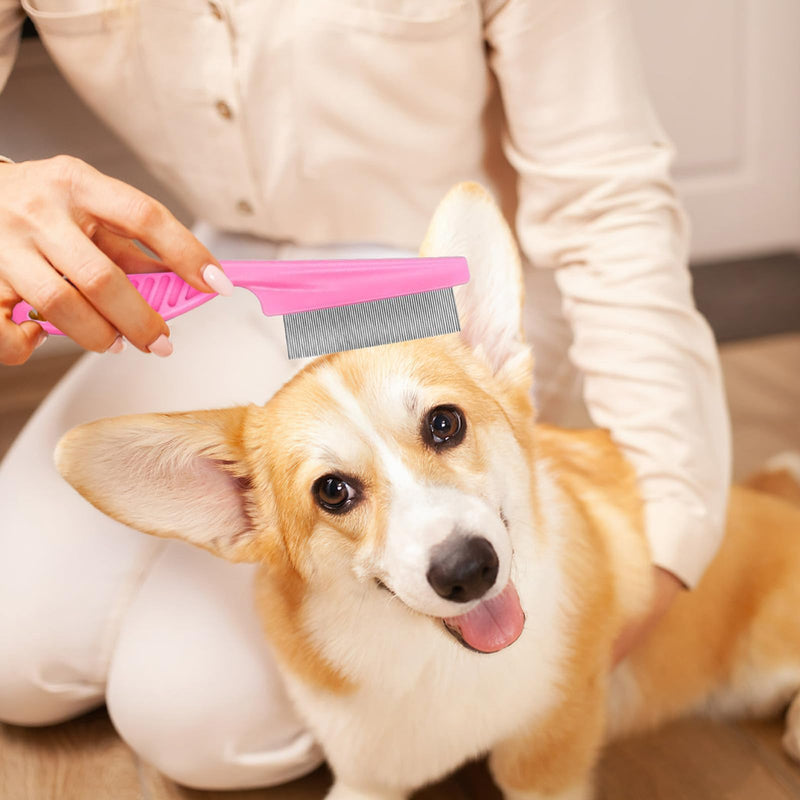 12 Pcs Pet Hair Comb Flea Comb for Dogs Cats Remover Tool with Stainless Steel Teeth Metal Flea Comb for Pet Supplies Remove Tear Stain Knots Crust Mucus (Multicolor) Multicolor - PawsPlanet Australia