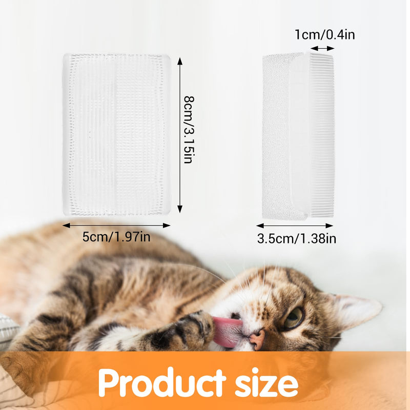 Soft Cat Brush for Grooming, 2Pcs Gentle Cat Tongue Brushes 2 in 1 Brush Sponge with 1300 Barbed Serrations White Brushes for Sensitive Cats Lightweight for Daily Grooming Enhancing Bonding - PawsPlanet Australia