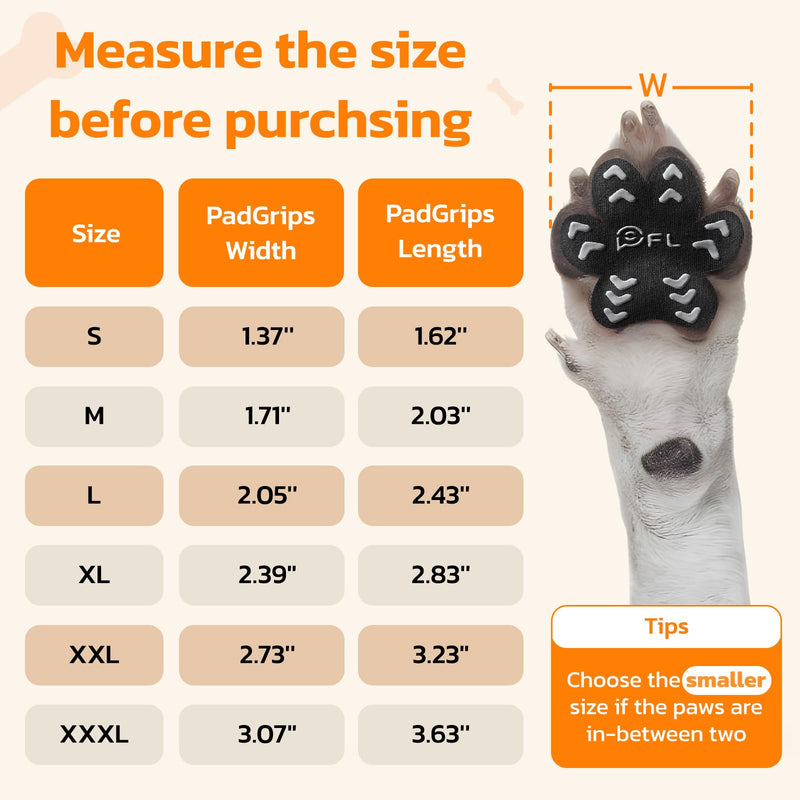 Anti Slip Dog Paw Protector Pads for Senior Dogs, Paw Pads for Dogs Traction, Disposable Self Adhesive Paw Grips for Old Dog on Slippery Hardwood Floor, Black 12 Sets (48pcs) XXL 61-80lbs XXL (61-80lbs) - PawsPlanet Australia