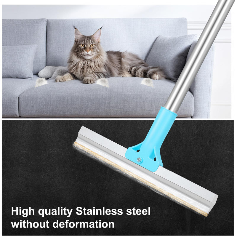 Carpet Rake for Pet Hair Removal, 54-Inch Adjustable Handle, Aluminum Alloy Deep Cleaner, Reusable Cat & Dog Hair Remover for Couches, Rugs, Mats, Fabric Furniture - PawsPlanet Australia