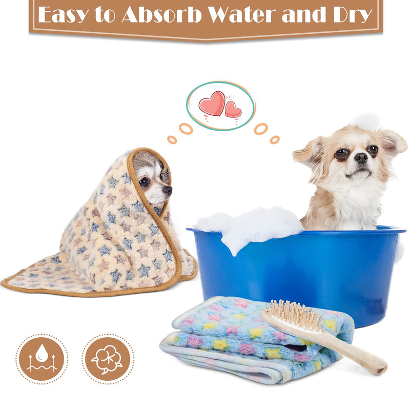 Tatuo 12 Pieces 16 x 24 Inch Dog Blanket Super Soft Warm Cat Sleep Mat Pet Kitten Doggy Fluffy Fleece Blankets with Cute Dog Paw Bone Star Elephant Patterns Printed Fluffy Blanket for Small Cat Puppy - PawsPlanet Australia