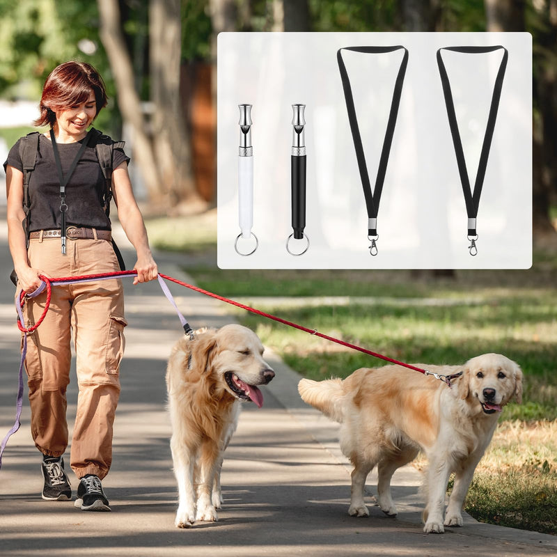 2 Pack Dog Whistle, Dog Whistle with Lanyard to Stop Barking Neighbors Dogs Adjustable Ultrasonic Silent Dogs Professional Recall Whistles Helpful for Training Recall - PawsPlanet Australia