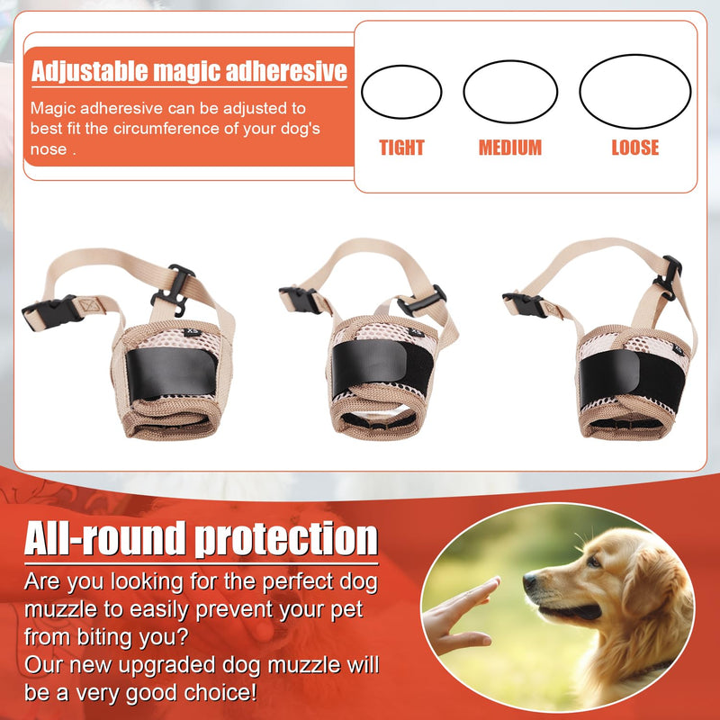 Muzzle for Dog, Soft Pet Muzzle to Stop Chewing Puppy Muzzle with Breathable Mesh & Stable Head Strap Design Mouth Mesh Muzzle Prevent Biting for Large Medium Small Dogs (S) S - PawsPlanet Australia