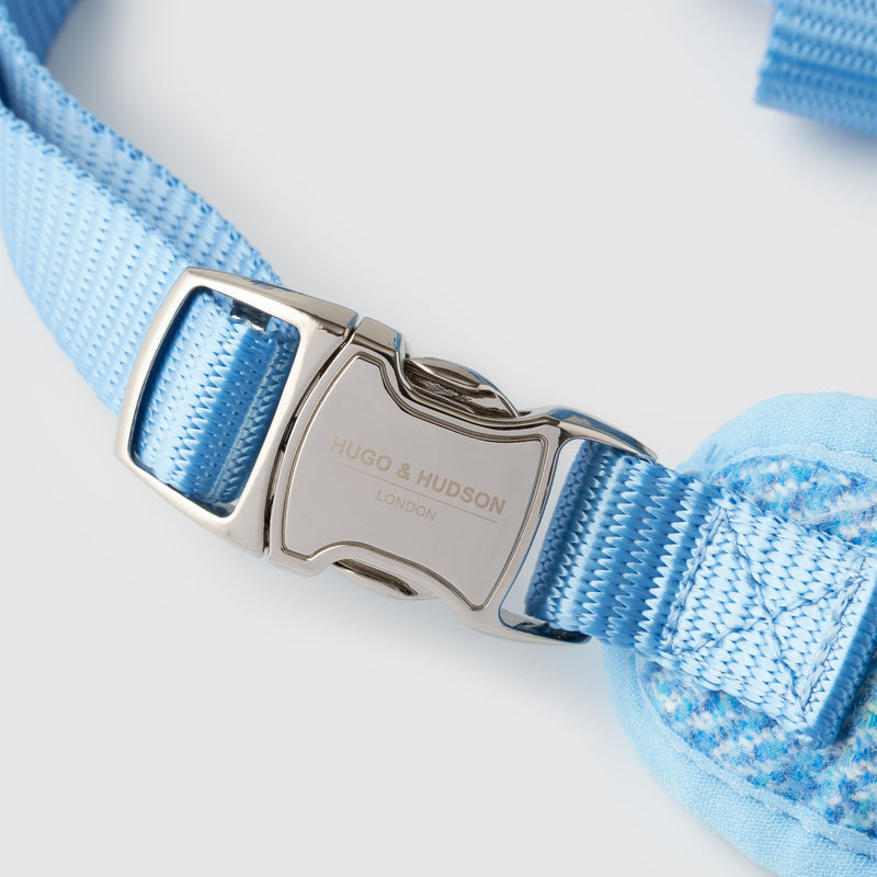 HUGO & HUDSON Tweed Dog Harness Adjustable Soft Padded No Pull Pet Vest with 2 Leads Clips, Blue, XS - PawsPlanet Australia