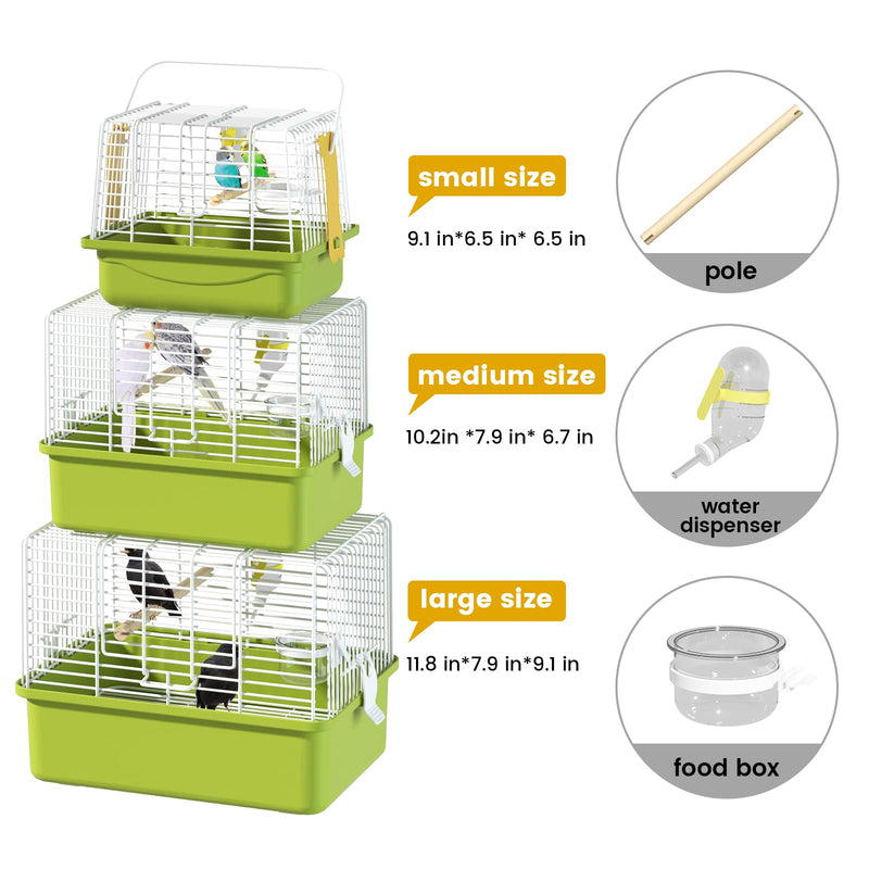 BAGHBPM Small Bird cage,Travel Cage for Birds and Small Animals, Parakeet cage,Bird Carrier Travel cage,Bird Travel cage, jaulas para pájaros,Green,(Size:S,M,L) (M) M - PawsPlanet Australia