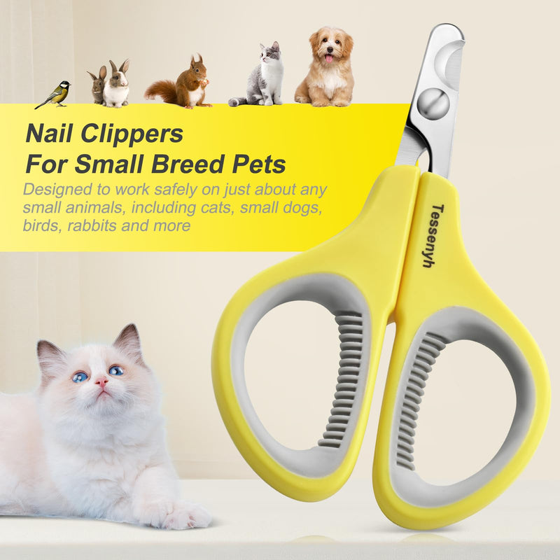 Professional Cat Nail Clipper, Stainless Steel Cat Nail Trimmer for Small Animals, with Sharp Blade and Anti-Slip Handles for Safe and Effective Grooming - PawsPlanet Australia