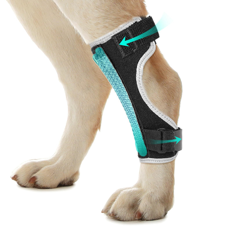 Dog Leg Braces for Back & Front Legs- Dog Hock & Ankle Joint Brace for Weak Back Legs with 2 Metal Strips, Reflective Trim for Sprain, Injury, Arthritis, Wound Recovery,Black,XL Black XL