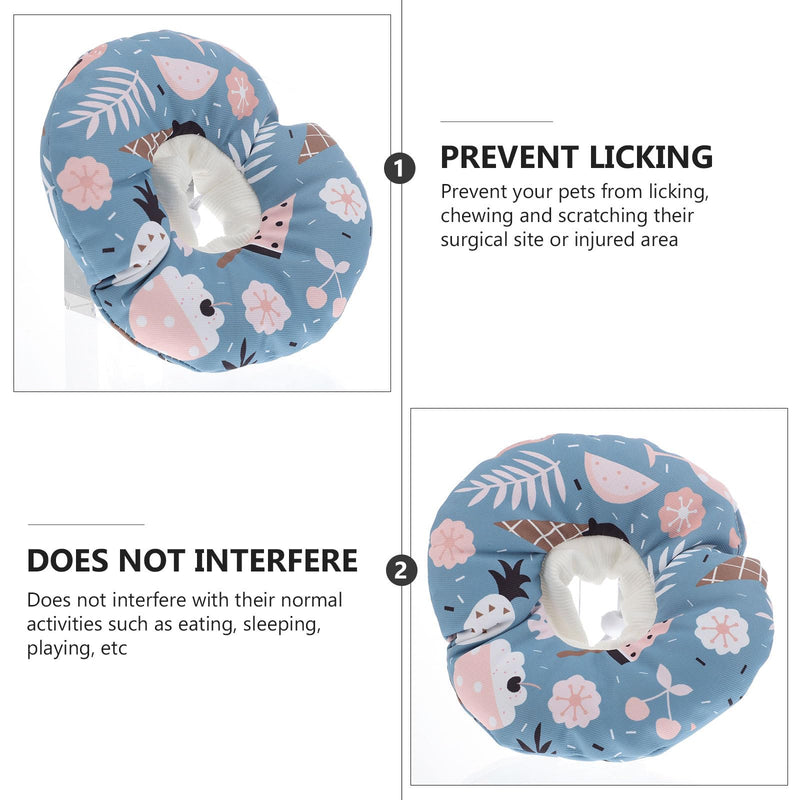 Cabilock Adjustable Anti-Leak Collar for Cats, Cotton, Cone Shape, Blue. Protects sleep and playtime as a protective collar after surgery.