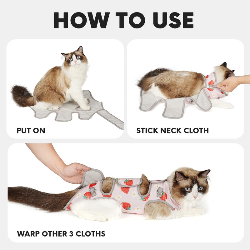 Supet Cat Grooming Hammock, Soft Fabric Nail Clipper Hammock, Self-Adhesive Wrap for Cutting Nails, Quickly Calm Down for Medicine, Teeth Brushing, Ear Cleaning S ( Weight：3-8LB ) BlueCat
