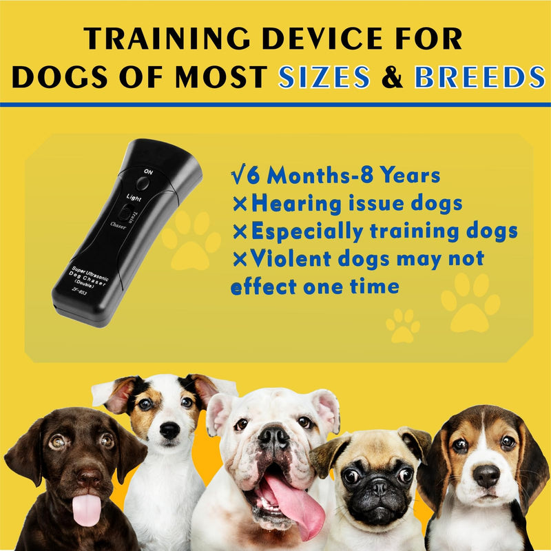 Ultrasonic Dog Bark Deterrent Devices,Anti Barking Device for Dogs,Portable No Barking Device for Dogs,Barks No More Dog Training Stop Barking Device Barking Control Tool Up to 33 FT DBDD001 - PawsPlanet Australia