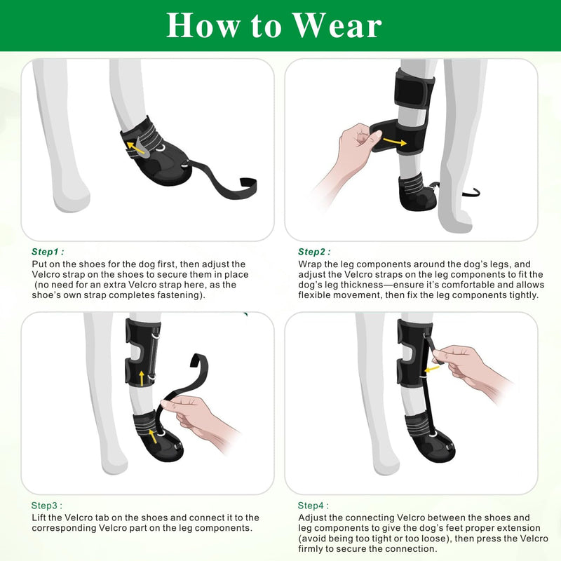 Idepet Dog Drop Foot Brace Strap On (No Knuckling Boot Brace) — Dog Boot Leg Braces for Leg Support, Dog Shoes Lift Toes for Foot Issues, Arthritis, Pet Corrector for Dogs (8) 8 - PawsPlanet Australia
