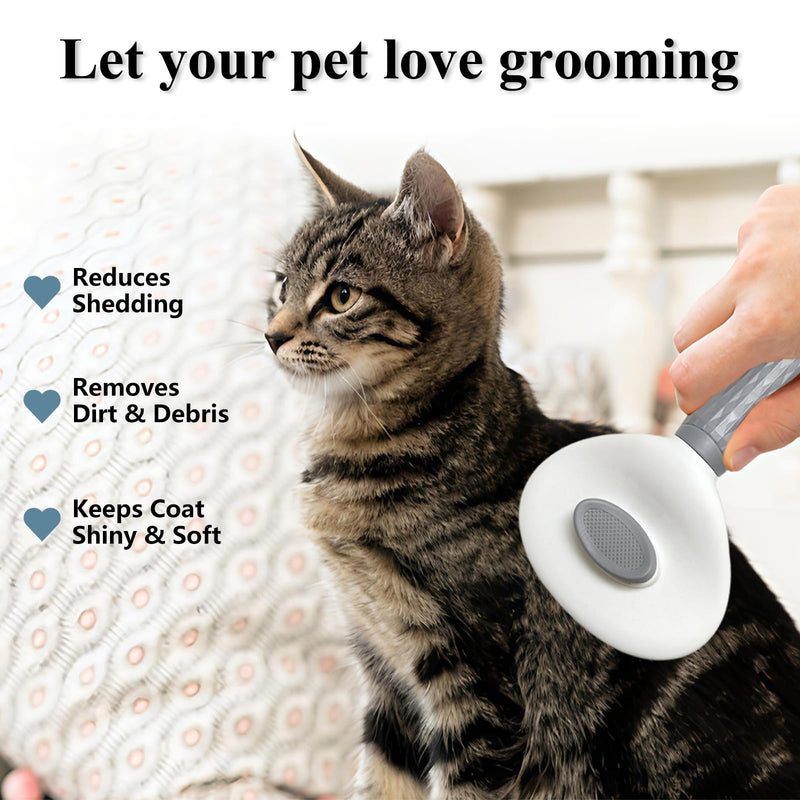 4-Piece Cat Grooming Set: Self-Cleaning Slicker Brush, Brush Glove, and 2 Wall Scratchers for Shedding, Detangling, and Relaxing Care for Cats with All Fur Types.