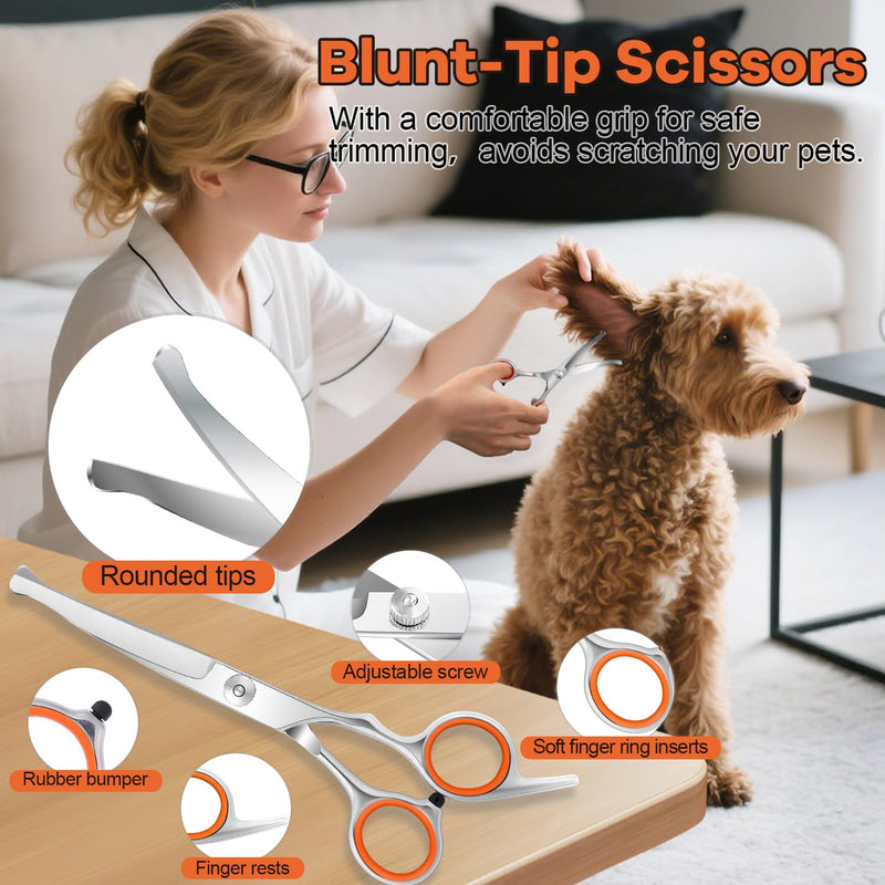 Dog Ear Hair Removal Tool, Ear Hair Trimmer for Dogs at Home, Safety Blunt Tip Scissors, Painless Clippers for Grooming - PawsPlanet Australia