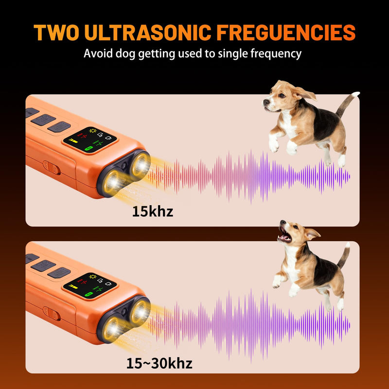 Ultrasonic Dog Bark Deterrent, 2-in-1 Anti Bark Device with LED Flashlight & HD Display | Stop Nuisance Barking, No Shock Training Aid for Small to Large Dogs