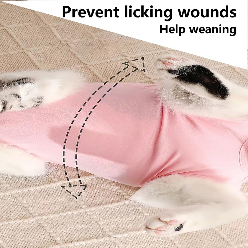 Cat Recovery Suit Cat Surgery Recovery Suit, Breathable Skin Anti Licking Suit,Skin Diseases Protection Collar Alternative Pet Body Suit for Puppy Kitten Neutered,Abdominal Wound Skin Damage,Weaning Large Pink - PawsPlanet Australia