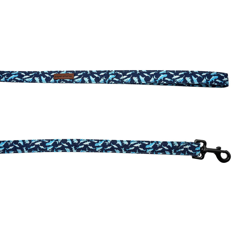 Elegant little tail Dog Leash - Shark Print Dog Collar Leash Strong Pet Leash Durable Metal Buckle for Small Medium Large Dogs Medium (Pack of 1) Blue Shark - PawsPlanet Australia