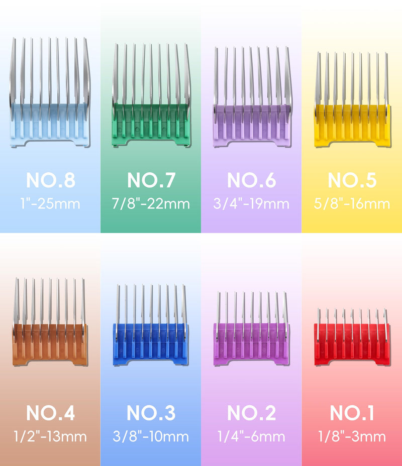 Pro Animal Stainless Steel Attachment Guide Combs Set, Compatible with Bravura/Arco/Chromado/Figura/Motion Clippers, for 5-in-1 & U-Shaped Detachable Blades (Not for A5 Blades) - PawsPlanet Australia