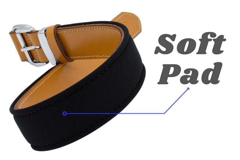 Vegetable-Tanned Leather Dog Collar for Large Dogs - Heavy Duty and Luxury Design Dog Collars (S: 1.2” Wide for 16.5”-19.5” Neck, Brown-Tan) S: 1.2” Wide for 16.5”-19.5” Neck - PawsPlanet Australia