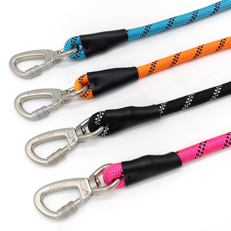 Rope Dog Leash, 4/5/6/10/15/20/30/50 Foot Reflective Dog Leashes with Carabiner, Heavy Duty Dog Lead for Large and Medium Dogs (5FT, Orange) 5FT*1/2" - PawsPlanet Australia